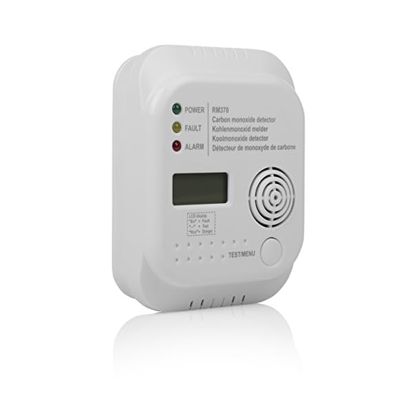 Smartwares Kohlenmonoxid Melder mit Display und Temperaturanzeige, Prüftaste, RM370, 1 Stück