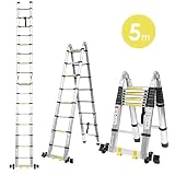 [CONVENIENTE] La escalera es extensible, y es ágil y rápido ampliar o plegar por simples pulsaciones de botón. Con un tamaño compacto después de plegarse, la correa de alta resistencia que asegura la escalera cerrada, se almacena sin esfuerzo en el maletero del coche y otros espacios limitados.