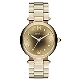 Marc Jacobs Damen Quarzuhr mit goldfarbenem Zifferblatt Analog-Anzeige und goldfarbenem Edelstahl Armreif mj3448