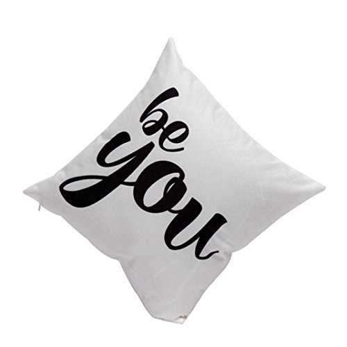 Kissenbezüge Longra Baumwolle Leinen Platz Dekorative Kissen Akzente Setzen Fall Sofa Kissenbezug, Briefe design (45cm*45cm/17.7*17.7inch) (F) - 2