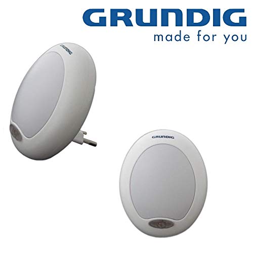Preisvergleich Produktbild 2 tlg. LED GRUNDIG Nachtlicht Nachtlampe Treppenlicht Steckdosenlampe Steckdosenlicht Leuchte Set