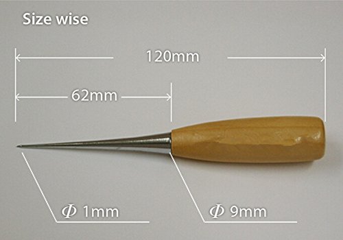 Malayas® DIY Leder Handwerk Holzgriff Nähen Ahle Werkzeug Fingerhut Ahle Gewachst Loch Stanzen Nähzeug - 5