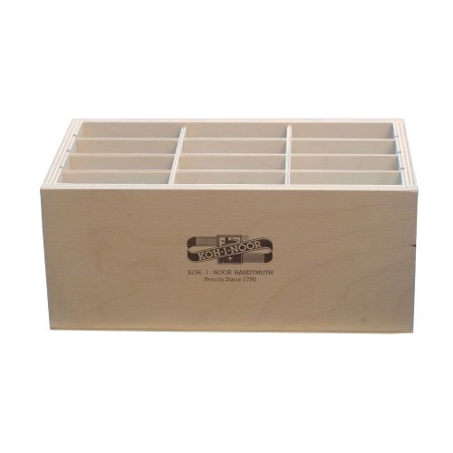 Holzbox GROSS für Stifte Pinsel Druckbleistifte, etc.. Koh-I-Noor Stiftebox Aufbewahrungsbox Pinselbox Stifteköcher