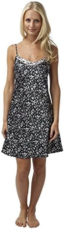Ladies Satin Short Chemise / Nightie / Slip Black with Pink Floral - Sizes 8,10,12,14,16,18,20,22