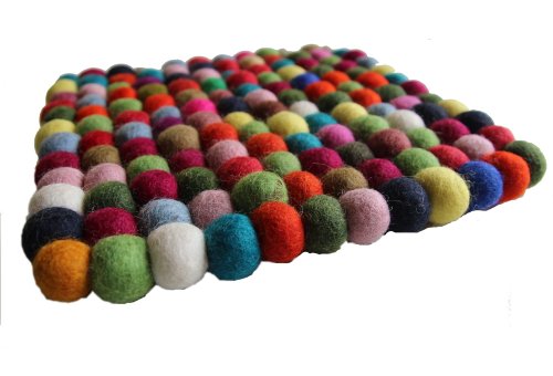 Maharanis Filz Untersetzer Topfuntersetzer bunt 22×22 cm handgefertigt reine Wolle, hitzebeständig - 2