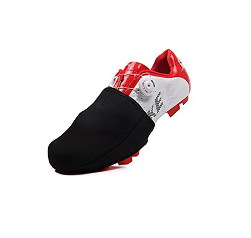 EEvER Diseño Zapatillas de Ciclismo cálido Zapato de la Punta de la Bicicleta Cubierta de Zapatos Cortos para Carretera o Zapatos de montaña Overshoes (Negro)