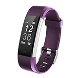 Intelligentes Herzfrequenz-Armband, kivors Touchscreen Bluetooth Fitness Tracker Smartwatch mit GPS Pulsmesser Schrittzähler Schlafmonitor Zielalarm Wecker Kalorienverbrauch für iOS und Android (lila)