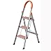 Produktbild FFLSDR Faltbare tragbare 3 Leiter Sicherheitsschienen Edelstahl Haushalt Leiter Dicke Rutschfeste Indoor-Engineering Leiter Breite Pedal Fahrtreppe (Farbe : B)