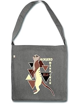 Spreadshirt Animal Planet Nerdmännchen Erdmännchen Nerd Schultertasche aus Recycling-Material