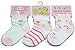 New 3 Pairs of Pink flower or Cupcake style childrens kids socks - baby girl 0-12 months (3-6 mnths, Flower)