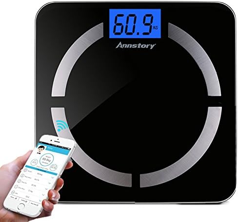 Bluetooth Body Fat Scale by annstory,Smart Scale with Wireless Digital Weight Bathroom Scale with App for iOS Android Devices,Auto Recognition Body Composition Monitor for Weight Loss Fitness Tracking