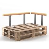 Vicco Set Holzlehne Lehne für Palettenkissen 110cm & 70cm Rückenlehne Palettenlehne Seitenlehne Palettensofalehne Palettenpolster Kissen Sofa Polster Indoor Outdoor Anthrazit
