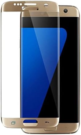 Galaxy S7 Screen Protector ,MisVoice 0.26MM Ultra Slim Full Coverage Screen 3D Curved Tempered Glass Screen Shield, Anti-scratches/Anti-fingerprint Protective Film Edge to Edge 9H Hardness Bubble-Free Easy Installation for Samsung Galaxy S7 (Gold)