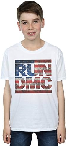 Run DMC Boys US Flag Logo T-Shirt 7-8 Years White