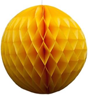 Wedding Decor Tissue Paper Honeycomb Hanging Balls Wedding Recept‭ion Decoration Christmas Festival Birthday Baby Shower Bridal Shower by KTLShop (16" (40cm), Yellow)