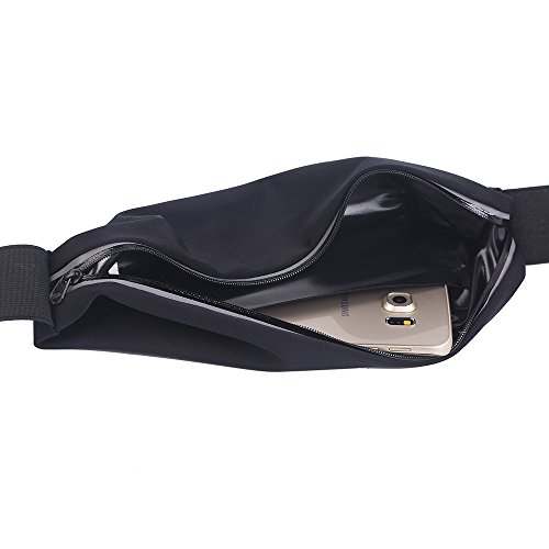 Marsupio Running, Alfort Cintura Corsa / Marsupio Sportivo per Run / Escursionismo / Bicicletta / Viaggi per Samsung Galaxy A5 2017 / A3 2017 / S7 / S7 Edge, iPhone 8 / 7 / 6S / 6, Huawei, Sony Perfetta Connessione Cuffie ( 5,7 inch Nero )