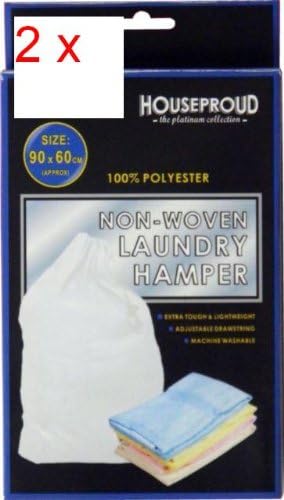2 x NON-WOVEN LAUNDRY HAMPER BAG BAGS 90 X 60CM-NEW