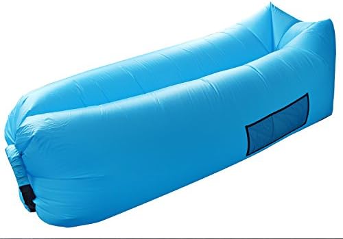 Portable Lounger Air Bed Sofa Hammock, Durable Dacron, Sleeping Mats for Camping, Pool, Beach, Hiking and Outdoor Relaxation, with Extra Sleeping Eye Mask Blindfold (Blue)