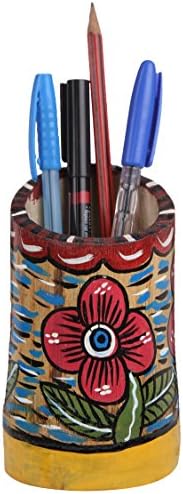 Ananth Crafts Hand Painted Tribal Dance Hand Made Uneven Shape Pen Holder