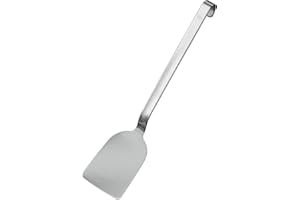 Rösle Haken Pfannenschaufel, Hochwertiger Pfannenwender mit abgrundetem Blatt, Edelstahl 18/10, Spülmaschinengeeignet, 33 Cm