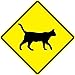 Produktbild aqf527907 Cat CROSSING Symbol CROSSING SIGN Outdoor gelb Diamant Metall Schilder Neuheit Funny Aluminium Yard Schild 30,5 x 30,5 cm