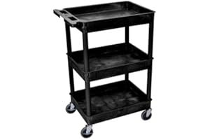ITC INTERNATIONAL TOOL COMPANY Luxor Storage Utility Cart Heavy Duty Plastic Cart Ideal For Garages - STC111-B Storage Carts Professional Use