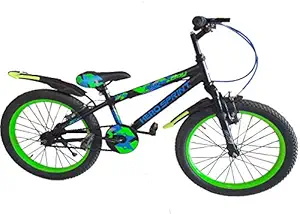 Hero Cycles Kids 20T , 13.70 Inch Frame , 20 x 2.40 Inch Wheel Super Boy Cycle (Black and Green, 6-11 Year)