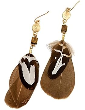 Ms. Swan®Super leichte feder Braune Lange anhänger schöne ohrringe,Kommt mit schöner Geschenkbox