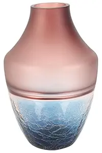 HomeStop IVY Aqua Glow Horizon Conical Textured Vase - S - 23 cm (206341407,Blue_Mix_Dark,Free Size)