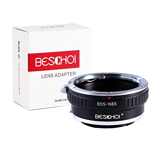 Beschoi Bague d adaptation objectif EOS-NEX en m  tal pour monter objectif Canon EOS vers bo  tier Sony Alpha Nex comme Sony NEX-3 NEX-5 NEX-5N NEX-7 NEX-7N NEX-C3 NEX-F3 Sony Cam  scope NEX-VG10 VG20 FS-100 FS-700 EOS EF