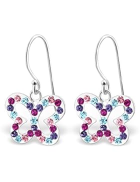 Kinder Silber Schmetterling Ohrringe