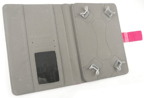 Emartbuy® Denver TAQ-70222 7 Zoll Tablet Universalbereich Hot Rosa Multi Winkel Folio Exekutive Case Cover Wallet Hülle Schutzhülle mit Kartensteckplätze + Hot Rosa Eingabestift - 4