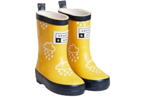 Grass & Air Kids Wellies, Yellow Colour-Changing Unisex Kids Winter Wellies, Baby, Toddler, Welly Boots, Childrens Rain Boots, Yellow
