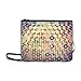 Produktbild SHAOKAO Bunte Refraktionseffekte auf DVDs Muster Benutzerdefinierte hochwertige Nylon Slim Clutch Crossbody Tasche Umhängetasche