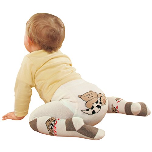 Baby Butt Tights with knee pads white size 86 / 92