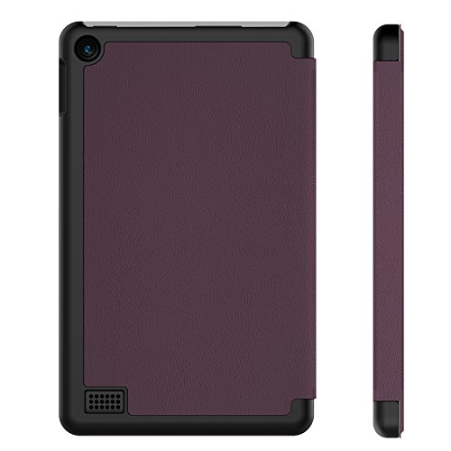 Fire 7 Hülle, JETech Schutzhülle Tasche Case Cover mit Standfunktion für Amazon Fire 7 Tablet (5th Generation – 2015 Modell) (Lila) - 2