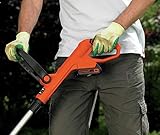 Black+Decker Li-Ion Akku-Rasentrimmer (18V 2.0Ah, Schnittbreite 23 cm, Zweithandgriff, Kantenschneidfunktion, E-Drive, Teleskopstiel, inkl. Akku und Ladegerät) GLC1823L20, schwarz orange - 3