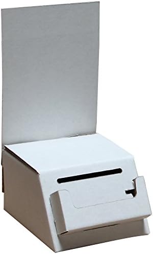 Prime Office Cardboard Ballot &amp; Contest Box with Pocket, Very Durable, Mini, White (503- 10 pk)