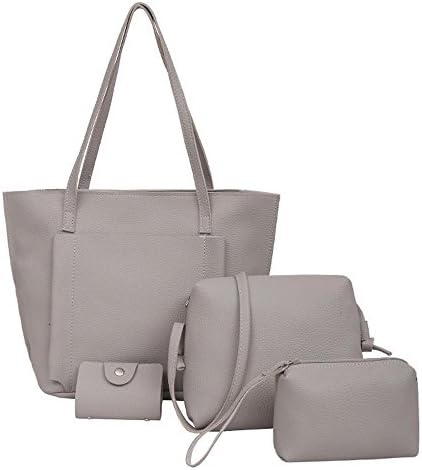 Women Bags HARRYSTOREClearance! HARRYSTORE Womens 4pcs Elegant Handbag+Cross Body Bag+Messenger Bag+Card Package Large Leather Shoulder Bags Retro Vintage Holiday Purse Wallet