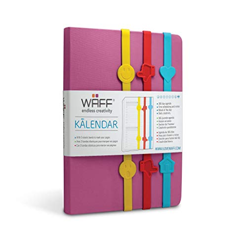 WAFF Kalendar with 3 Bands, 6.25X8.5 inches, Fuchsia
