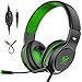 Produktbild Bovon Gaming Headset für PS4, Bass Surround-Kopfhörer Over Ear Noise Cancelling, 3.5mm PC Game Headset mit Mikrofon für Xbox One, PC, Mac, Laptop, Smartphones, Tablet, Nintendo Switch Spiele (Grün)