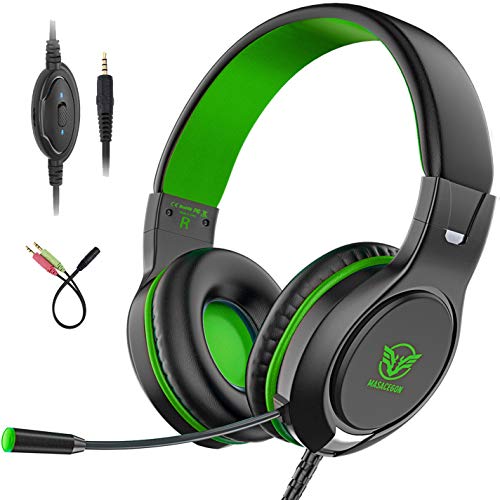 Bovon Gaming Headset fr PS4, Bass Surround-Kopfhrer Over Ear Noise Cancelling, 3.5mm PC Game Headset mit Mikrofon fr Xbox One, PC, Mac, Laptop, Smartphones, Tablet, Nintendo Switch Spiele (Grn) Bovon Gaming Headset fr PS4, Bass Surround-Kopfhrer Over Ear Noise Cancelling, 3.5mm PC Game Headset mit Mikrofon fr Xbox One, PC, Mac, Laptop, Smartphones, Tablet, Nintendo Switch Spiele (Grn)