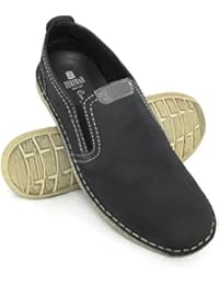 Zerimar Zapato estilo casual con elástico fabricado en piel de alta calidad Color azul marino