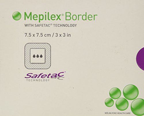 Mepilex Border Self-Adherent Absorbent Foam Dressing - Size 3 x 3" - Box of 5 by Mepilex
