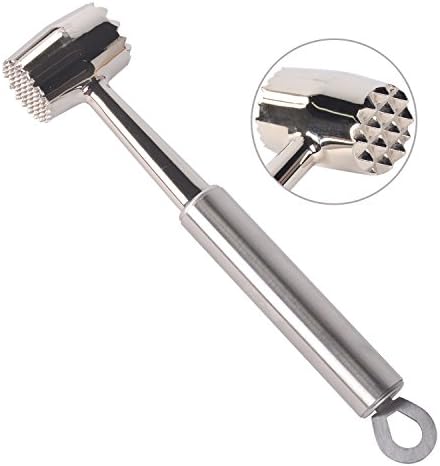 Wanleo Double-Sided Zink Alloy and Stainless Steel Meat Tenderizer - Dishwasher Safe