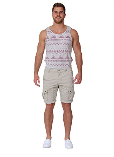 Y-Chromosome Men’s Cargo Shorts - Stone Multiple Pockets Johnstone Beige