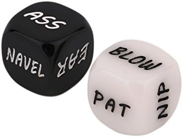 Wellin Funny Game Dice 2 Pcs Set, Really fun to use (Black White Funny Dice)
