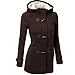 Price comparison product image  Mosstars Women Winter Outwear, Ladies Warm Faux Fur Wool Windbreaker Coat Outcoat Solid Color with Horn Buckle Slim Trench Jacket