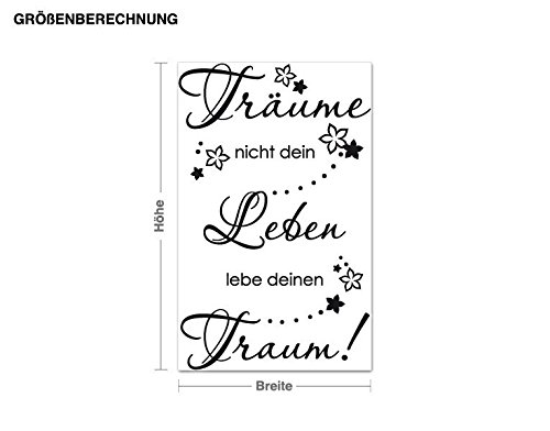 Wandtattoo Lebe deinen Traum B x H: 50cm x 80cm Farbe: schwarz von Klebefieber® - 2