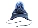 TinyTitans Chunky Winter Blue Baby Boys Large Pom-Pom with ear warmers and a tie 6-12months (2 (6-12months))